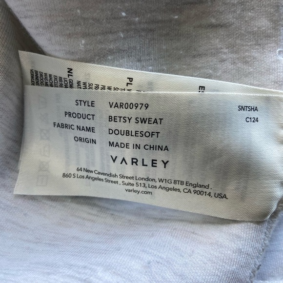 Varley Betsey Sweat Double Soft Sweatshirt Mock Neck Waist Tie Lounge Cozy Sz XL - Picture 8 of 13